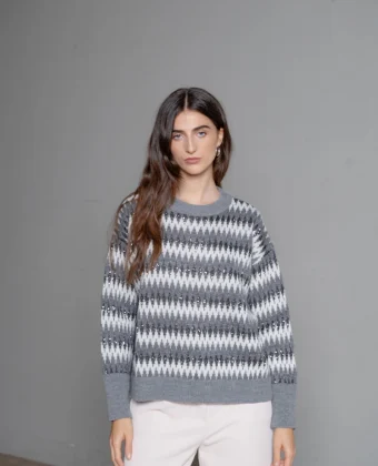 Maglia jacquard girocollo