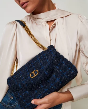 Borsa a tracolla ‘Dreamy’ media in tweed